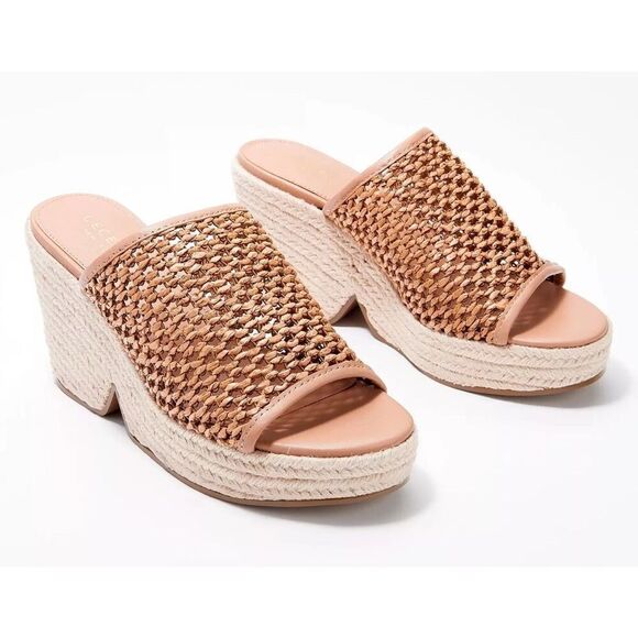 Cecelia New York Wedge Sandals Farra Nutella - Picture 1 of 8